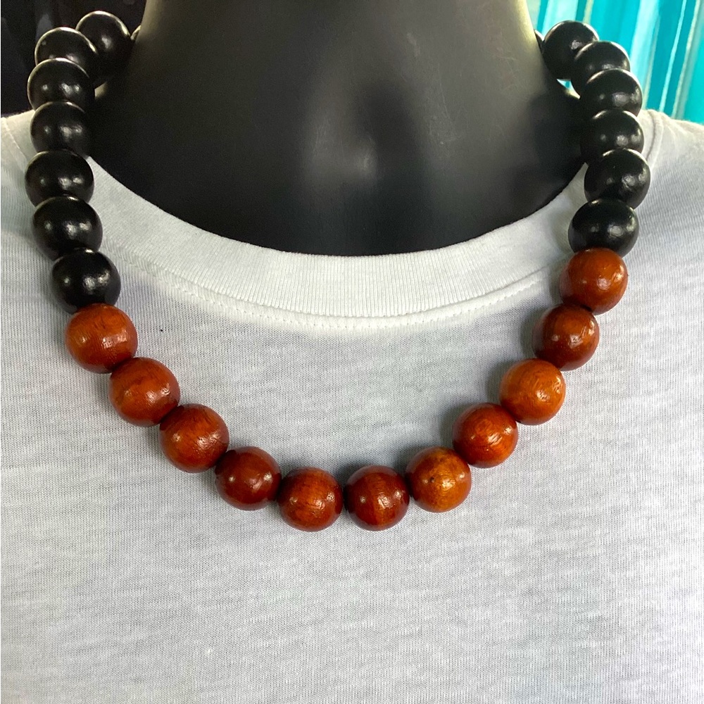 Men’s Black N Sienna Wood Necklace 🖤🧡